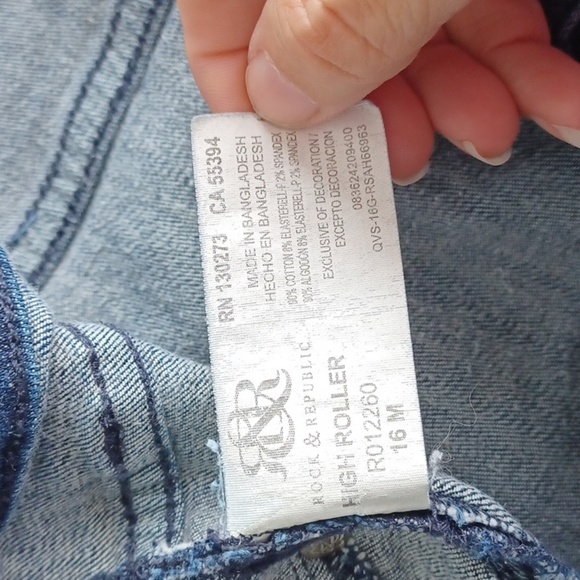 Rock & Republic high roller jeans, sz 16M, faux front pockets - Picture 5 of 5